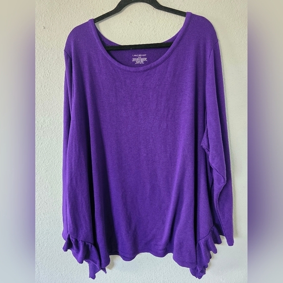 Lane Bryant Blouse Sz 26/28 Plus Women Purple Stretchy Casual - Picture 8 of 10